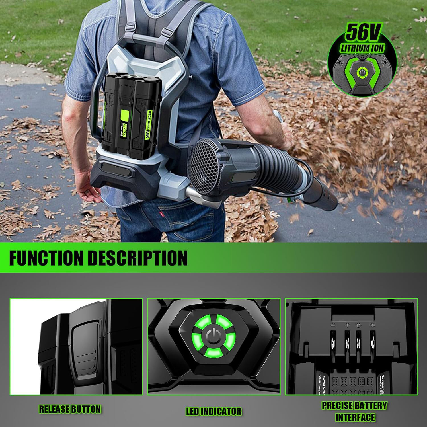 2x For EGO 56Volt Power+ BA2800T 3.5Ah Lithium-ion Battery BA1400 BA4200 BA1120