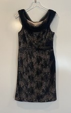 One By Eight Womens Black Tulle Lace Sequin Formal Cocktail Dress Size 10