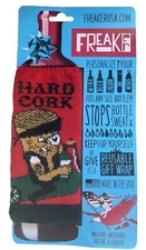 Freaker Koozie Bottle Insulator Hard Cork Red Brown Black Motorcycle Bike New