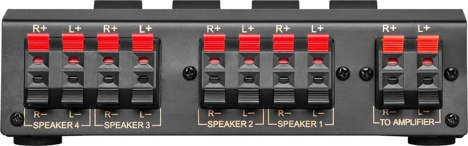 4 WAY SPEAKER SWITCH BOX AUDIO SPLITTER SELECTOR FOR 4 PAIRS OF AMP SPEAKER - Image 3 of 3