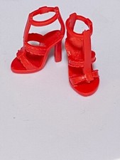 Barbie Basics Red Center Strap Open Toe Heels Shoes