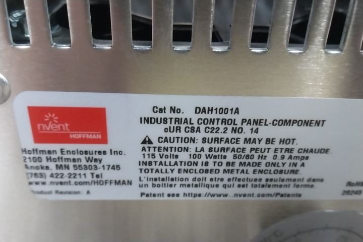 nVent Hoffman DAH1001A 115VAC 100W Fan Forced Enclosure Heater - second product detail image