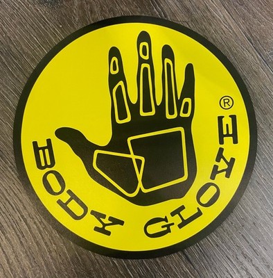 Body Glove 6'' Black Yellow Hand Sticker Surf Skate Decals Waterproof