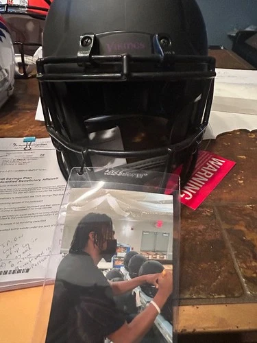 Justin Jefferson  Signed Vikings Full Size Authentic ECLIPSE  Helmet