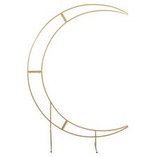 7.5 ft Gold Crescent Moon Metal Floral Display Frame Wedding Arch Stand Party