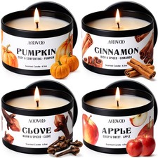 Fall Candle Set - 4 Pack Scented Candles for Home Autumn Decor Gift