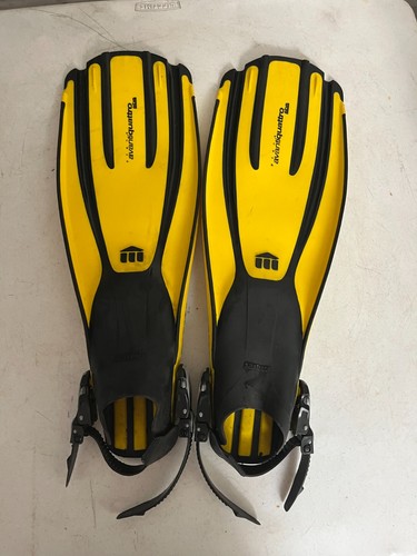Mares Plana Avanti Quattro ABS Scuba Diving Fins Yellow Regular w/ Mesh Bag