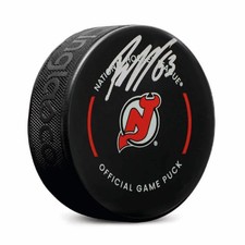 Jesper Bratt Autographed New Jersey Devils Puck - Official