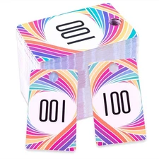 001-100 Reusable Consecutive Live Number Tags for Live Sales Coat Check