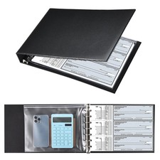 7 Ring Check Binder, 3-On-A-Page Business Che...