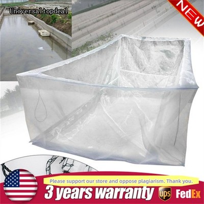 80 Mesh Aquaculture Pond Fishing Crab Shrimp Net Cage Breeding Net Box White NEW
