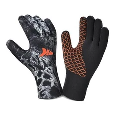  IceRiver Fishing Gloves, 100% Waterproof Gloves for Men & Large Prym1 Blackout