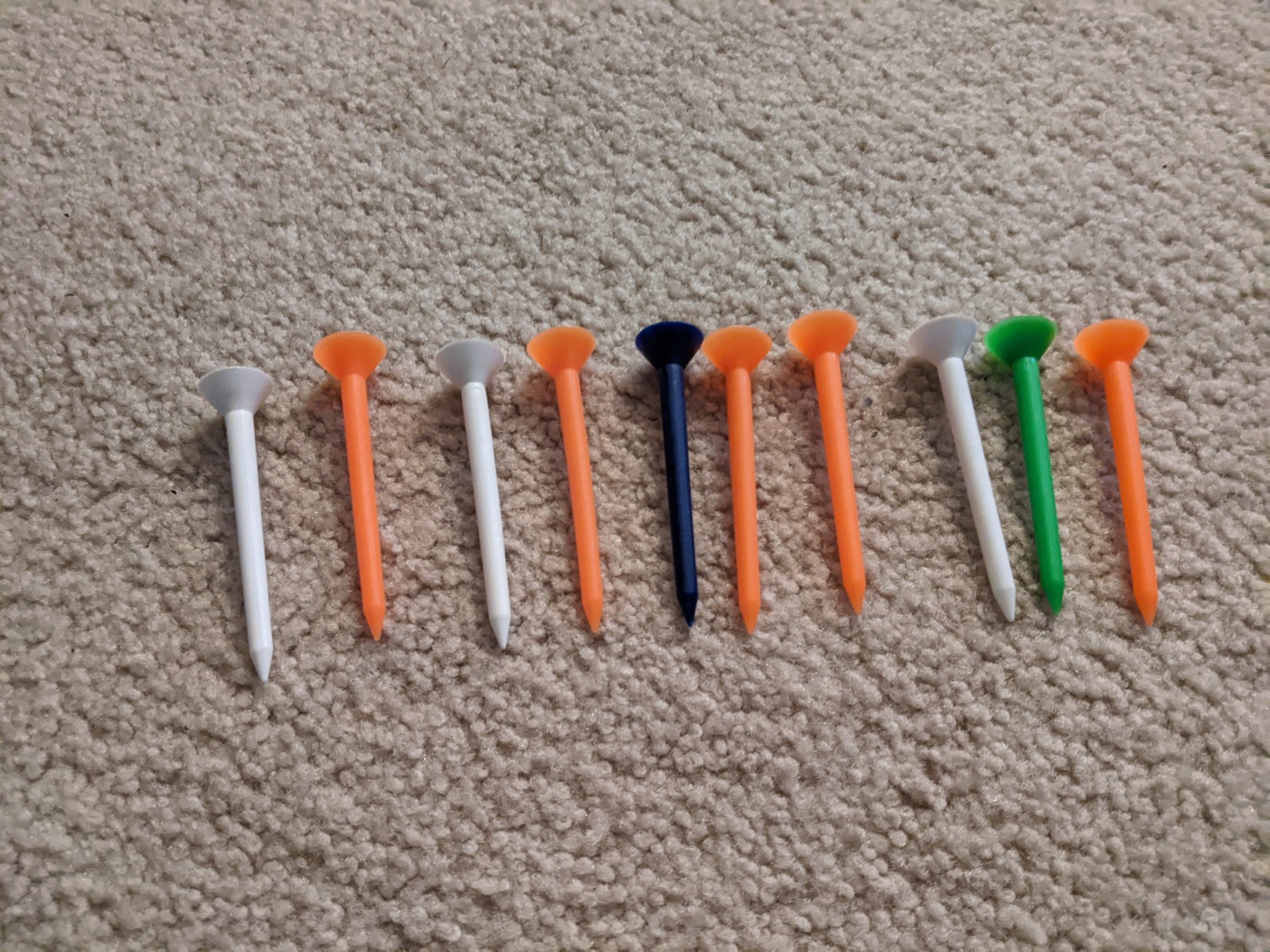 Tees, 3 1/4''. Virtually Unbreakable. Various Colors