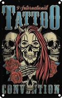 Blechschild 18X12 Cm Tattoo International Tatoo Sport Hobby Deko Geschenk Metall