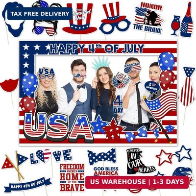 4th of July Decorations Independence Day Photo Booth Frame Forth Themed Party Pr