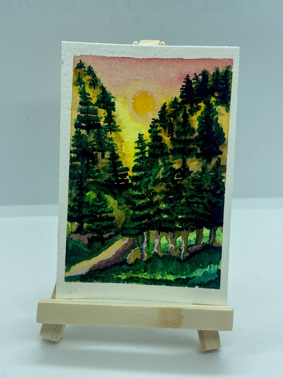ACEO Original ART Watercolor Landscape Handmade card # 86 by Tehillah