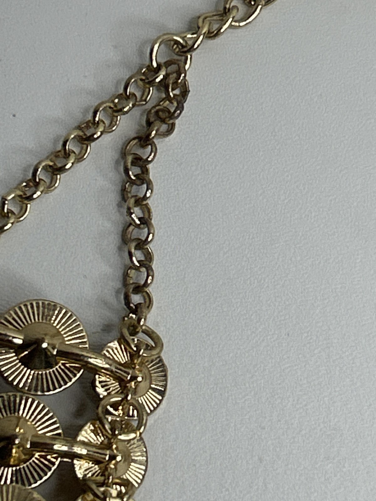 Multicolor Rhinestone Bib Statement Necklace & Da… - image 3