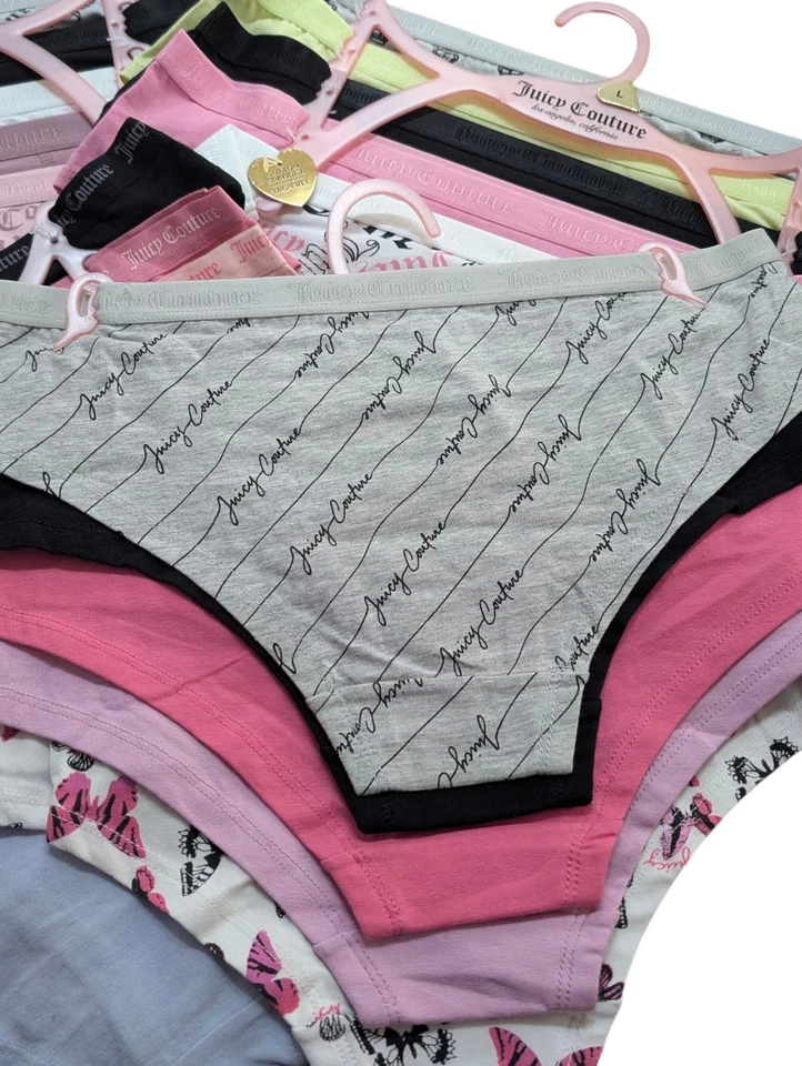 Roupa íntima feminina de algodão hipsters Juicy Couture pacote com 5 logotipos nova com etiquetas - Imagem 4 de 4