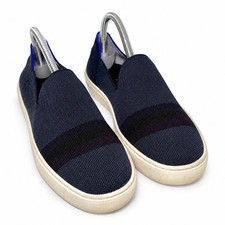 Rothy's Slip On Sneakers Women Size US 8 Night Stripe Navy Blue Recycled Comfort