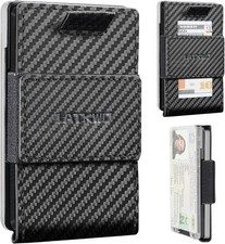 Wallet for Men Slim Pull Tab Metal RFID Blocking Credit Card Holder with ID Wind
