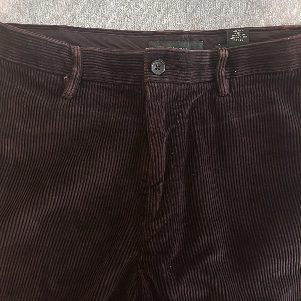 Pantalones Eddie Bauer de Colección para Hombres 36x32 Marrón Pana Profunda Pierna Recta Sueltos Y2K Foto 3 de 4