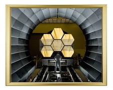 NASA JAMES WEBB SPACE TELESCOPE PRIMARY MIRROR SEGMENTS 2 8X10 GOLD FRAMED PHOTO