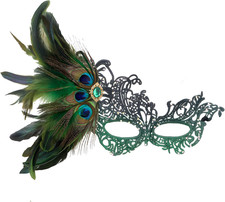 Lace Feather Masquerade Mask for Women, Elegant Masquerade Ball Masks, Ladies Ha