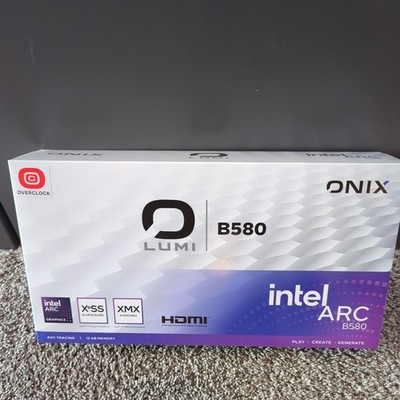 Intel Arc B580 Onix Lumi 12GB DDR6 PCIe 4.0 ATX Graphics Card White