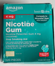 Nicotine Gum AMAZON 4mg Arctic Mint 220 Pieces Stop Smoking Polacrilex EXP-12/26