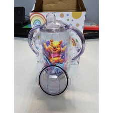 Disney Winnie the Pooh Eeyore Sippy Cup Toddler Training Drink Bottle wHandles