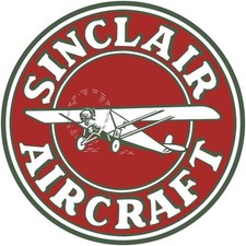 Sinclair Oil Co. Aircraft Grade Gasoline, Oil NEW METAL SIGN: 12" Dia. Round