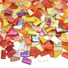 LITMIND 1.1LB Irregular Crystal Glass Mosaic Tiles w/ Backing - Pre-Cut Assorted