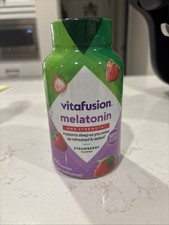 Vitafusion Max Strength Melatonin Gummies 100 Count Sleep Aid Strawberry Flavor