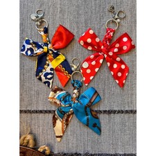 Set of 3 Bow Bag Charms Purse Charm Polka Dot Bow Keychain Purse Accessory