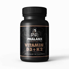 PHALANX Supplements Vitamin D3+K2 Flüssigkapseln 90 Stk 5000 IE D3 200 mcg
