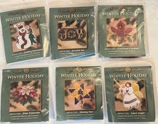 Mill Hill Winter Holiday 2007 Set Of Six Glass Bead Pin Stitch Kits- Christmas
