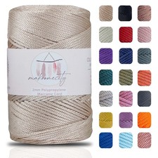 , Polyester Macrame Cord 2mm x 250 yards 750 feet 2mm Polypropylene Latte Mac...