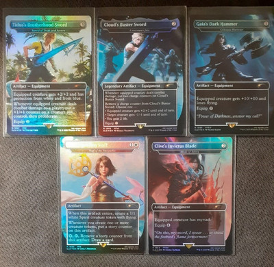 1x FOIL SECRET LAIR MTG FINAL FANTASY SET KOMPLETT ''WAFFEN'' MTG / LOT /