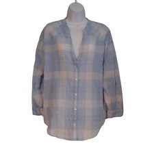 Veronica Beard Harris Pastel Plaid Shirt Clean Soft Preppy Beachy Coastal Spring