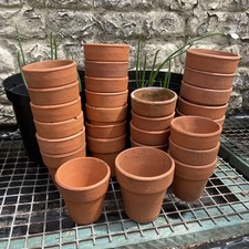 6x Reclaimed Vintage Small Terracotta Pots UK Origionals