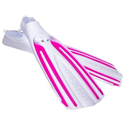 Open Box Oceanic Viper 2 Full Foot Dive Fins - White/Pink - Medium / 39.5-41