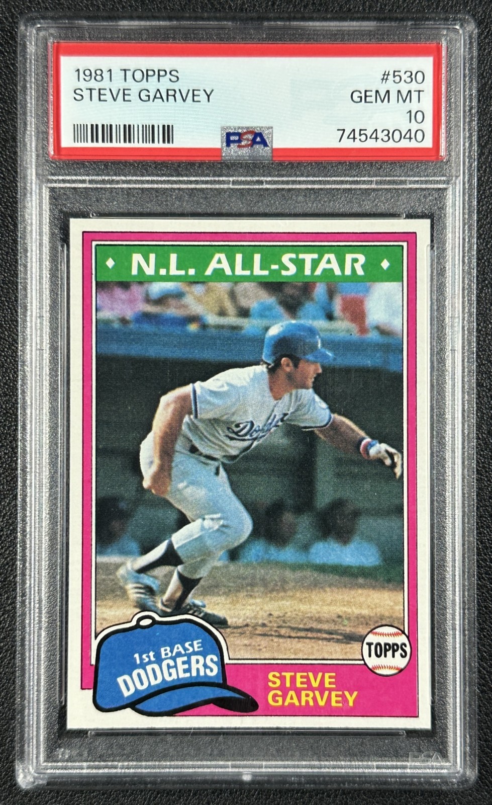 STEVE GARVEY PSA 10 1981 TOPPS BASEBALL #530 ALL-STAR DODGERS 3040