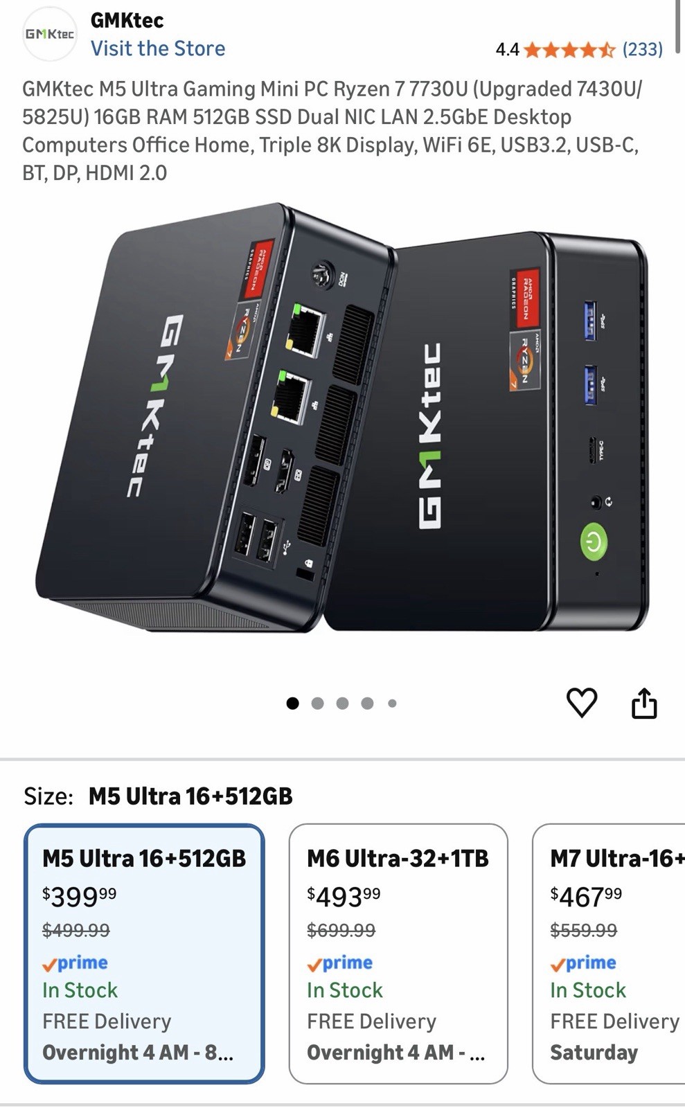 GMKTEC Ultra Gaming Mini PC