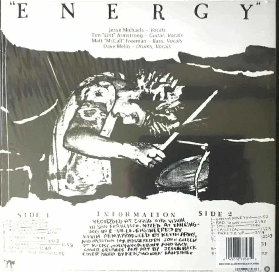 Operation Ivy - Energy Vinyl Album Clear With Black Splatter Sealed! 1,000 Made - Image 2 of 4