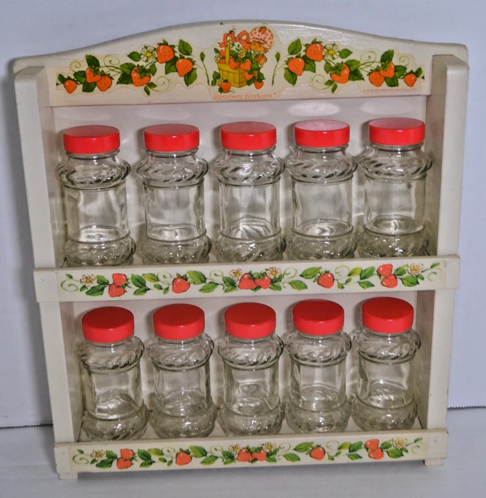 Rare Vintage 1980's Strawberry Shortcake Spice Rack with 10 Spice Jars
Opens in a new window or tab