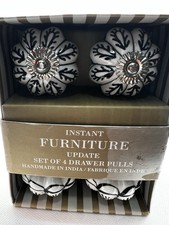 4 Drawer Pulls Knobs Ivory Silver Gray Furniture Update cabinet wardrobe anthro