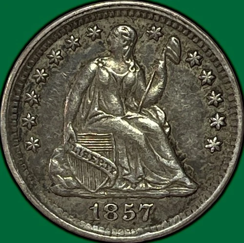 1857 Seated Liberty Half Dime Almost Uncirculated AU Coin #36572