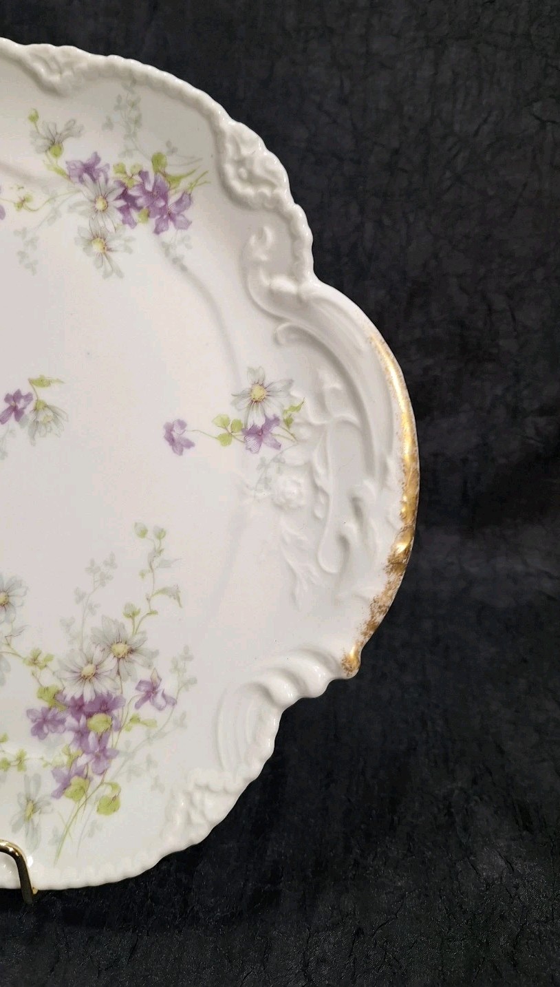 Haviland & Co Limoges France Antique 1895-1900 Schleiger 264 Violets Platter 11”