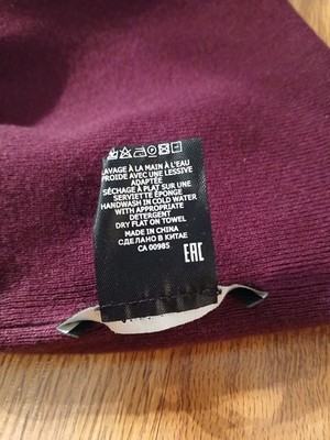 Isabel Marant Camden Striped Logo Beanie Burgundy Cotton  display picture 2