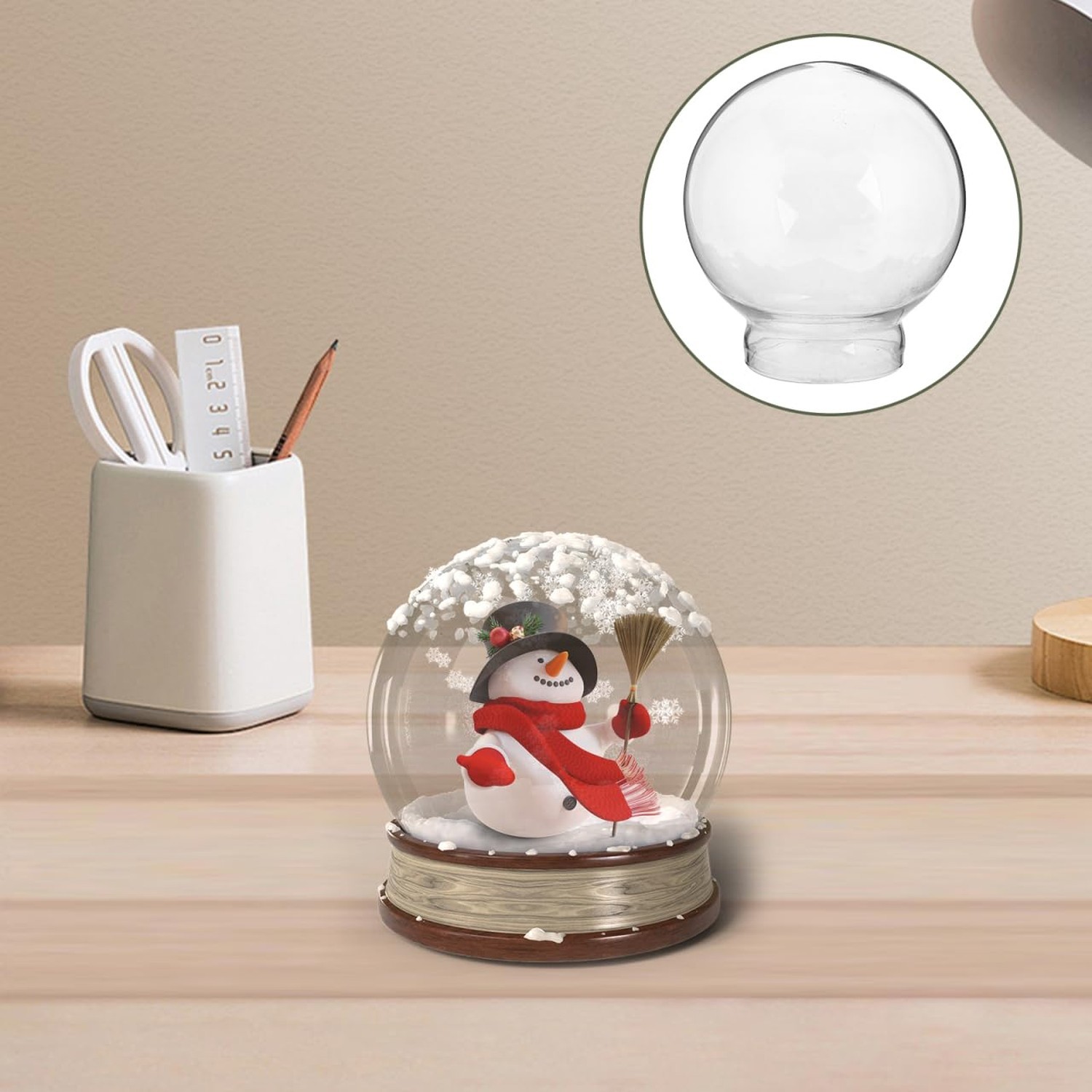 Healifty DIY Snow Globe Balls 4 Pack Craft Kit Empty Glass Globes Decorative ...